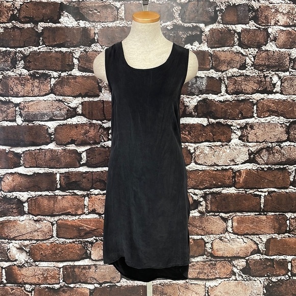 Benjamin Jay Dress Black Cupro Open Back High Low Size Small - Picture 3 of 13